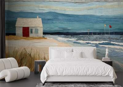 Summer beach architecture landscape building. Wall mural