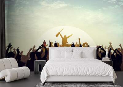 Summer Music Festival Beach Party Performer Excitement Concept Wall mural