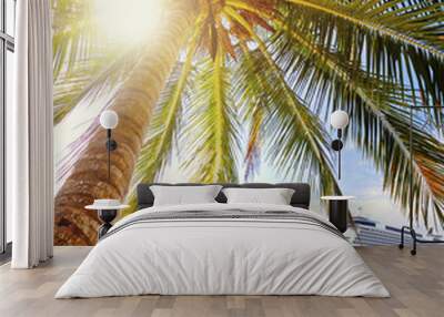 Summer Tropical Island Beach Cruise Ship Concept Wall mural