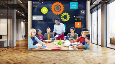 Team Teamwork Cog Functionality Technology Business Concept Wall mural