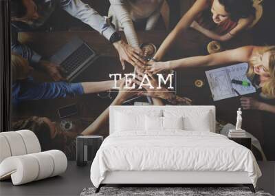 Teamwork Team Building Spirit Togetherness Concept Wall mural