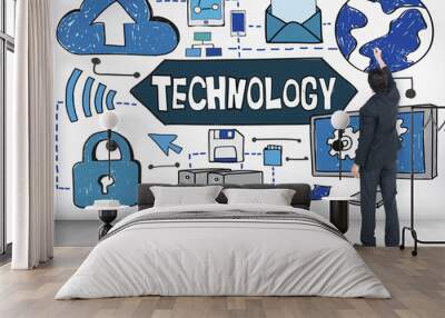 Technology Innovation Digital Evolution Concept Wall mural