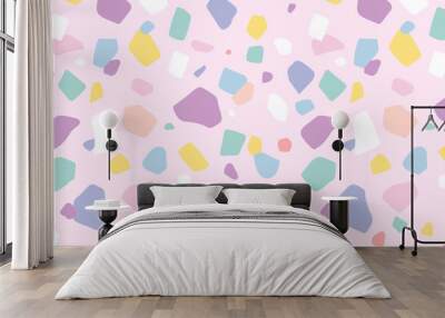 Terrazzo background  in cute pastel pattern Wall mural