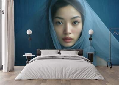 Thai woman veil portrait fashion. Wall mural