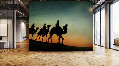 Three Kings Desert Star of Bethlehem Nativity Concept Wall mural