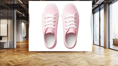 top view pastel sneaker set Wall mural