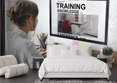 training knowledge skills experince cup words concept Wall mural