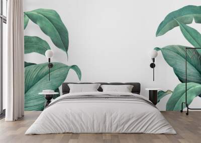 Tropical leaves frame Wall mural