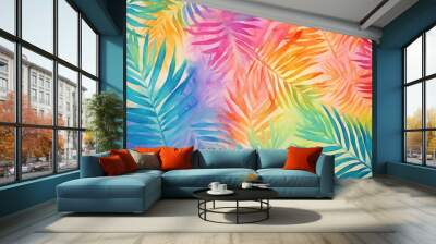 Tropical pattern painting backgrounds textured. Wall mural