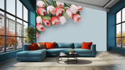 Tulips arrangement with copy space Wall mural