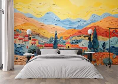 Van Gogh paintings mural art architecture. Wall mural