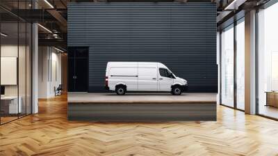 Van transportation delivering warehouse. Wall mural