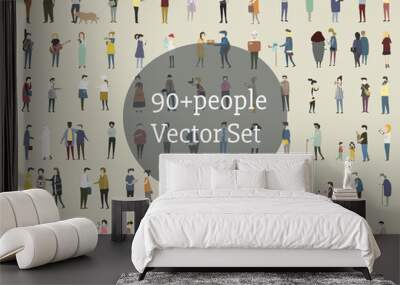 Vector set of illustrated people Wall mural