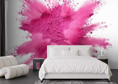 Vibrant pink powder explosion art Wall mural