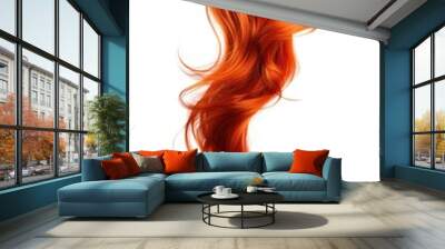 Vibrant red wavy hair Wall mural