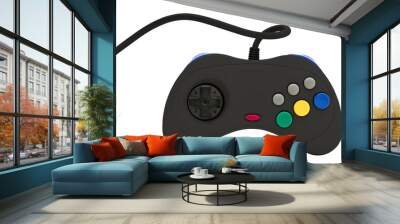 Vintage black wire game controller design element Wall mural