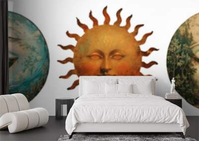 Vintage celestial png cut out element set Wall mural