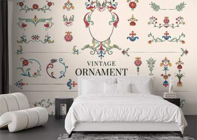 vintage flourish ornament illustration Wall mural