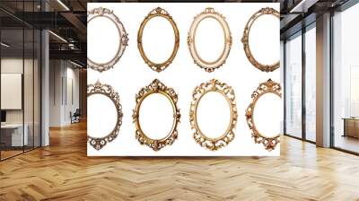 Vintage frame png element set, transparent background Wall mural