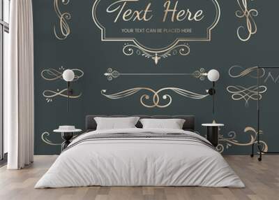 Vintage ornamental design elements Wall mural