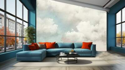 Vintage sky painting cloud outdoors nature. Wall mural