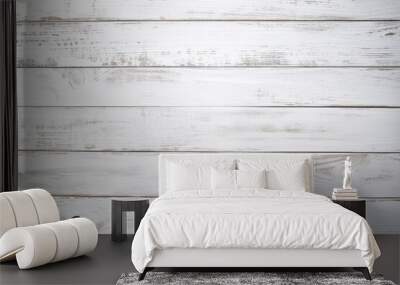 Vintage white wooden background backgrounds hardwood flooring. Wall mural