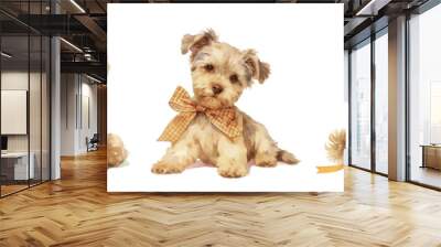 Watercolor coquette dog png cut out element set Wall mural