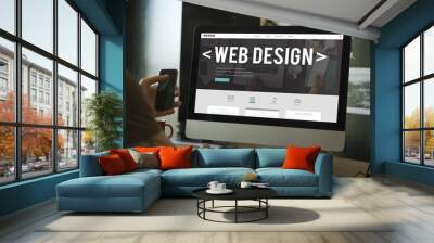 Web Design Digital Media Layout Homepage Page Concept Wall mural