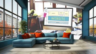 Website Homepage Responsive Design Ideas Concept Wall mural