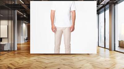 White polo shirt men's casual business wear full body Wall mural