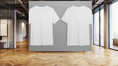 White t-shirts with copy space on gray background Wall mural