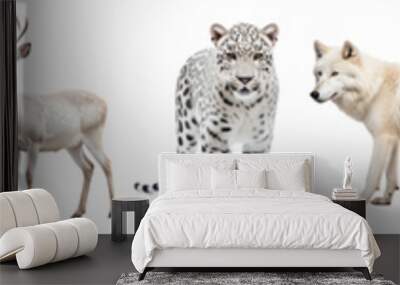 White wildlife animal png cut out element set Wall mural