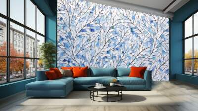 Winter art backgrounds pattern. Wall mural