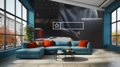 Woman Using Technology Graphic Interface Concept Wall mural