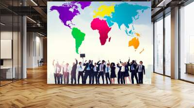 World Global Cartography Globalization Earth International Conce Wall mural