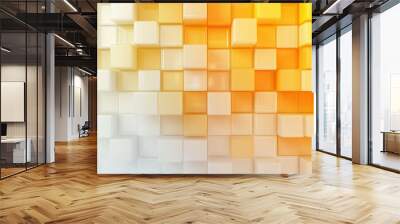 Abstract Background With Yellow Cubes And White Blocks, Digital Wallpaper, 3d Rendering, Various Shades, Yellow And White Box Pattern.
 Wall mural