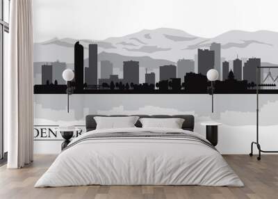 denver city skyline silhouette background Wall mural