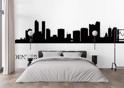 denver city skyline silhouette background Wall mural