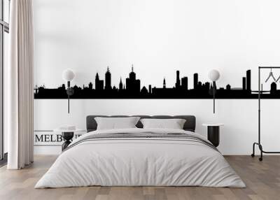 Melbourne city skyline silhouette background Wall mural