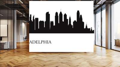 philadelphia city skyline silhouette background Wall mural