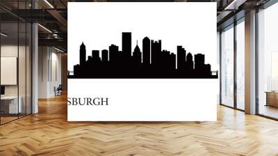 pittsburgh city skyline silhouette background Wall mural