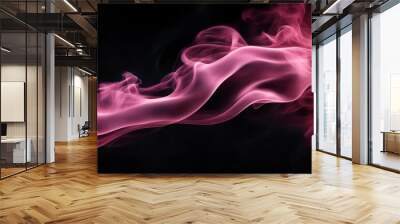 Abstract purple background with smoke. Pink smoke on black. Abstract pink smoke on black background. Flowing air humidifier swirl in atmospheric image. Soft smoke pink cloudy texture background Wall mural