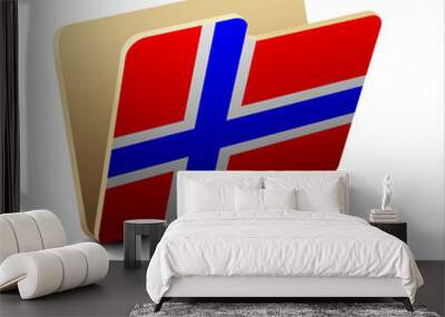 Norwegian country flag document icon Wall mural