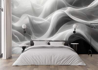 A white and black striped fabric with a black and white pattern Wall mural