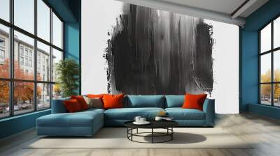 abstract paint textured black grunge art background design ink stain dirty brush white dark stroke paper Wall mural