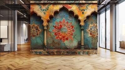 architecture old india palace ancient decorative art building ornate door culture travel asia wall landmark pattern Wall mural