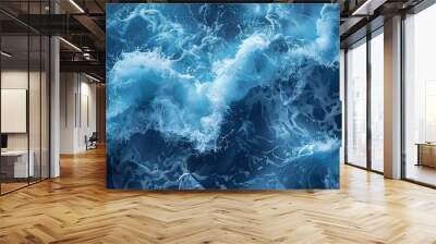 blue ocean sea wave water nature texture clear surface ripple background Wall mural