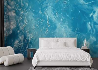 blue texture background abstract nature pattern surface water ocean sea liquid wallpaper wave summer clean bright color turquoise watercolor clear art transparent Wall mural