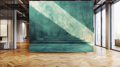 Dynamic interplay of light and shadow in an abstract urban setting , free space for text   Wall mural