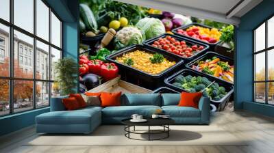 food organic vegetables fresh tomato market green healthy grocery raw diet nutrition vegetarian supermarket Wall mural